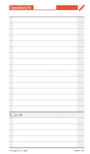 Tagesplanung zum Selbstbeschriften im lite-Format 13 x 7,8cm